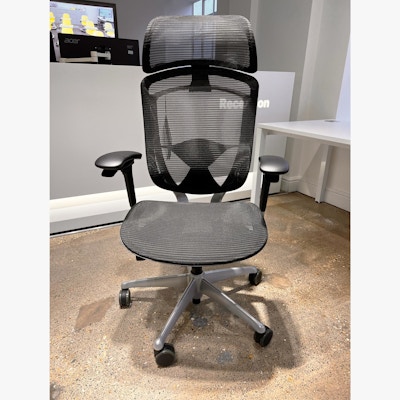 Okamura Contessa II Mesh Seat & Back Office Chair With Headrest | Black/Silver