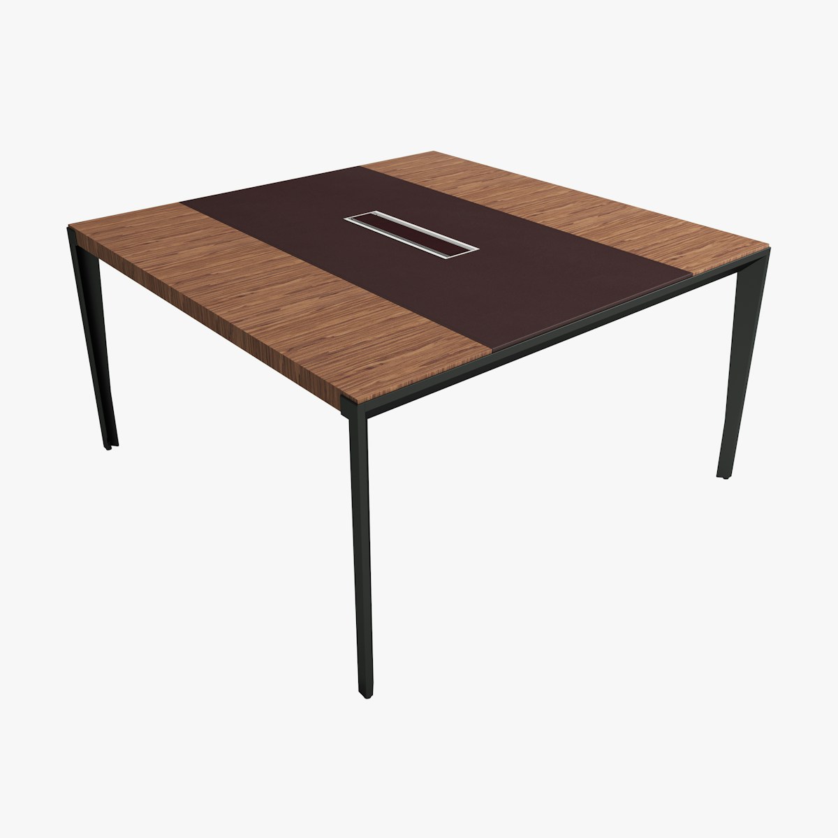 Quadrifoglio X9 Wood Veneer Meeting Table With Leather Hunts Office